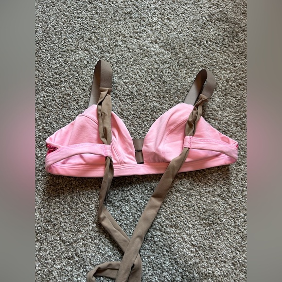 Pink and Brown cheetah Women's bikini top - Picture 3 of 3